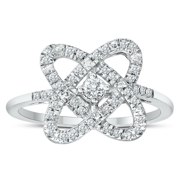 1/4 Carat TW Infinity Heart Diamond Ring in .925 Sterling Silver